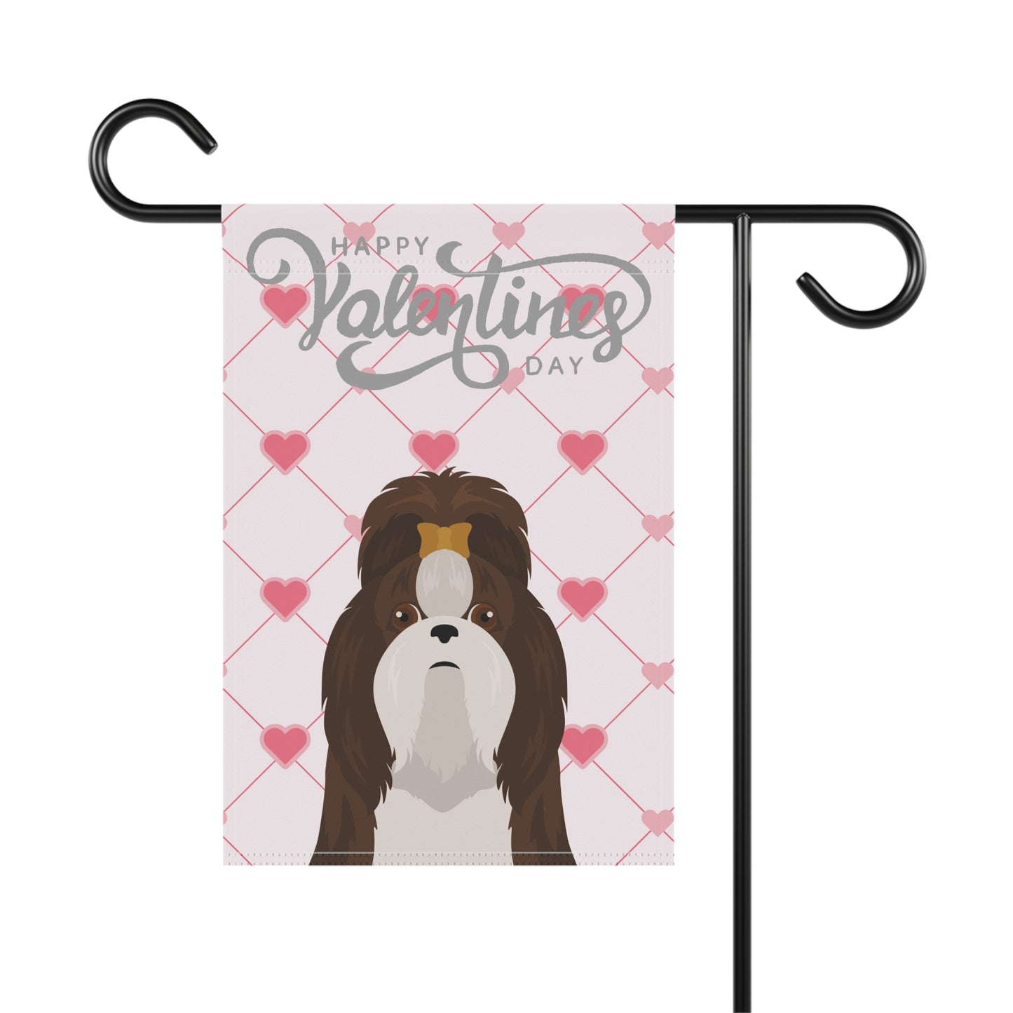 Shih Tzu Dog Valentines Day Garden Flag