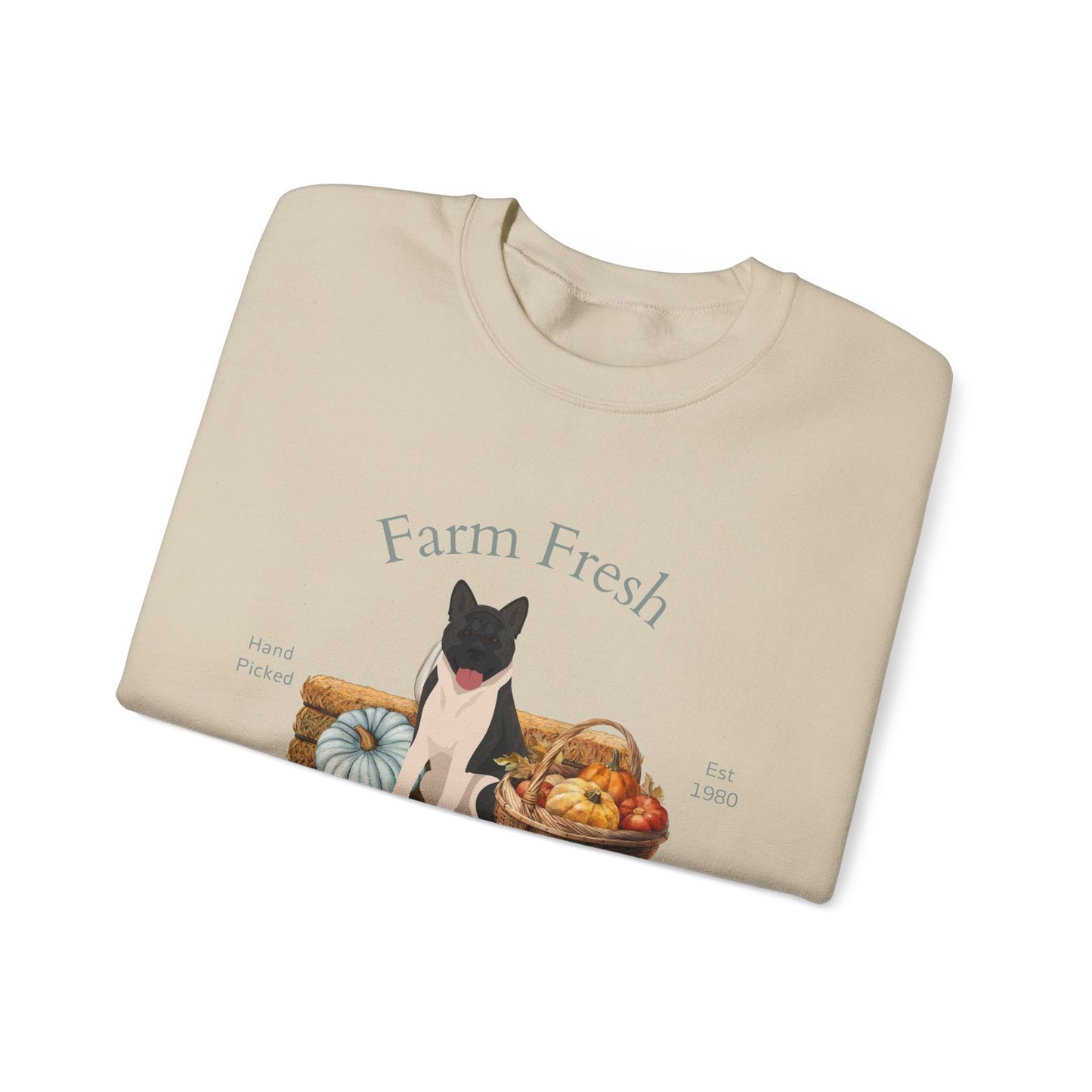 American Akita Dog Fall Farm Fresh Unisex Heavy Blend Crewneck Sweatshirt