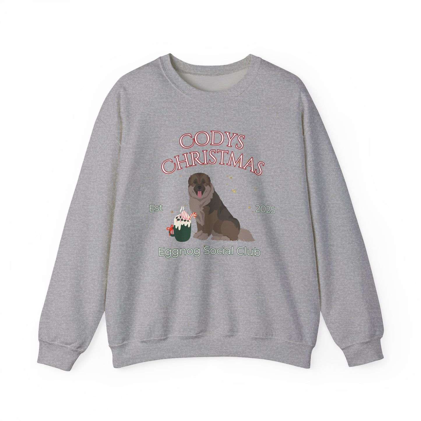 Caucasian Shepherd Dog Christmas Social Club Unisex Heavy Blend Crewneck Sweatshirt Custom Name