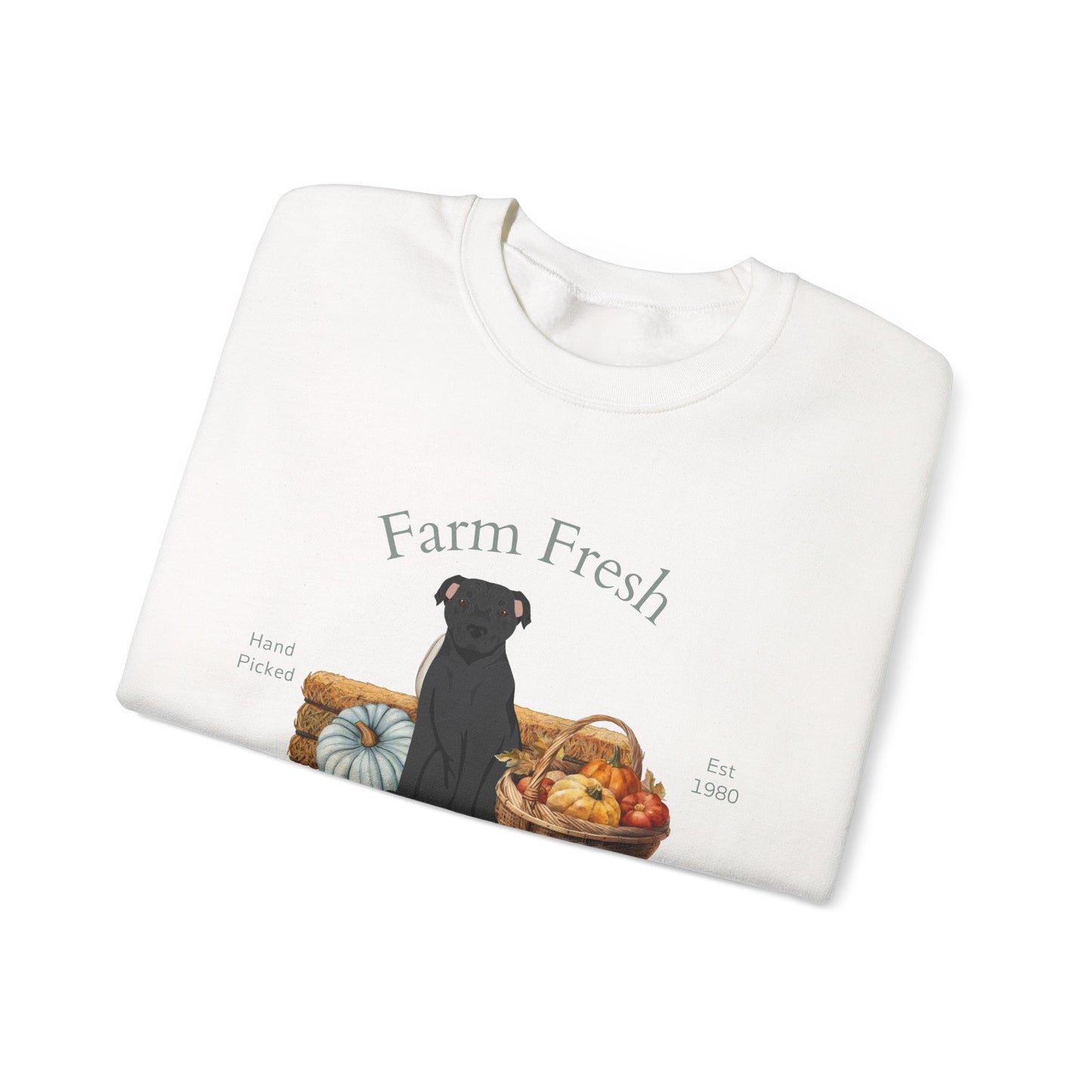 American Staffordshire Terrier Dog Fall Farm Fresh Unisex Heavy Blend Crewneck Sweatshirt