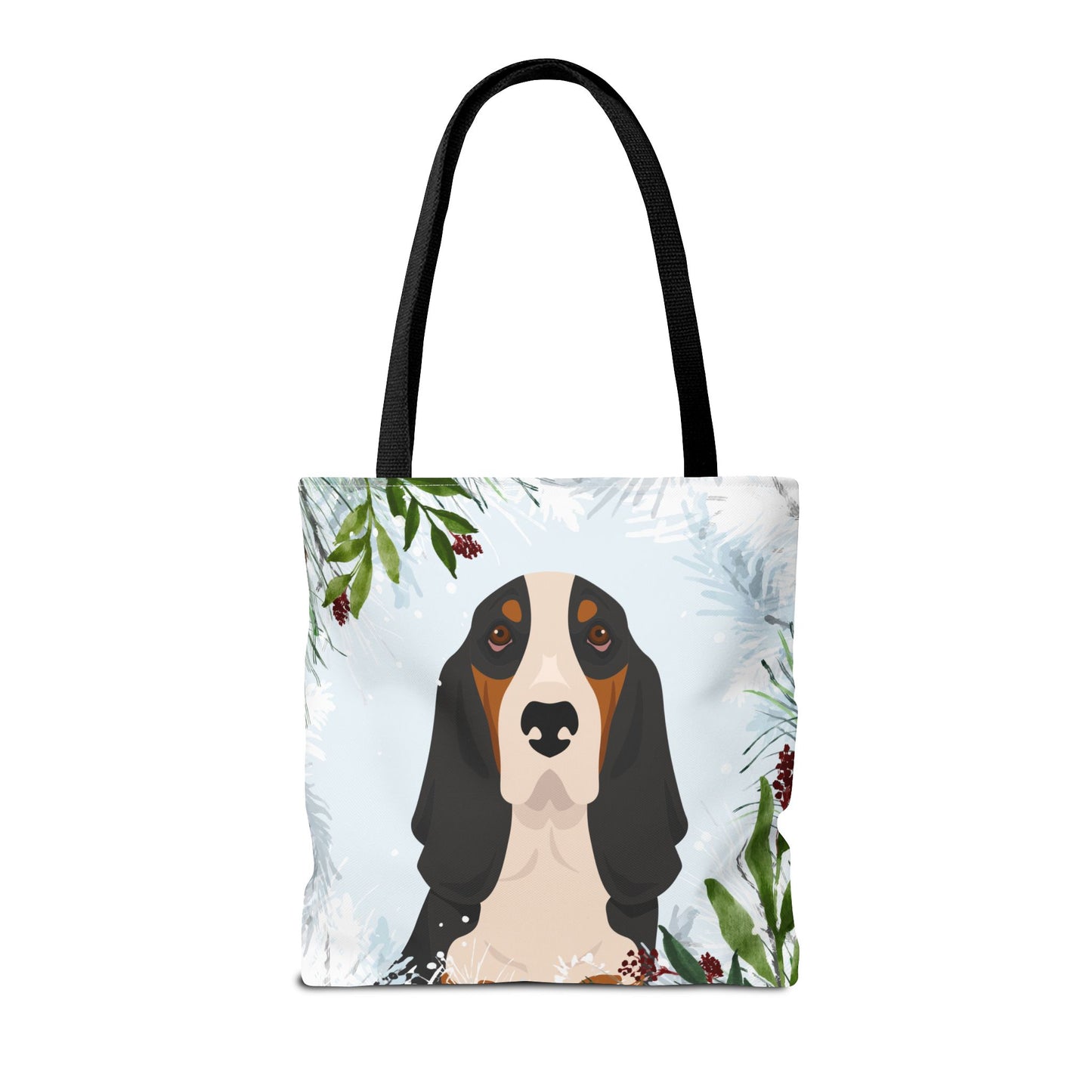 Basset Hound Dog Christmas Holiday Tote Bag 16x16