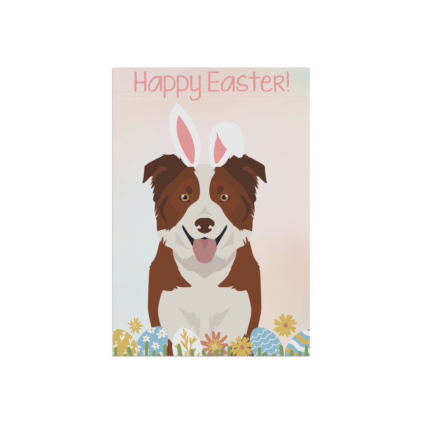 Border Collie Dog Happy Easter Garden Flag