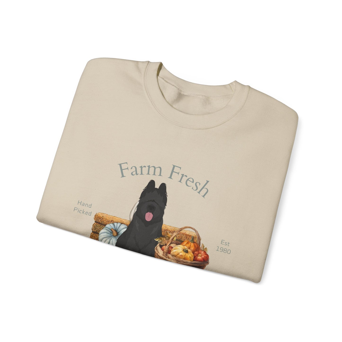 Briard Dog Fall Farm Fresh Unisex Heavy Blend Crewneck Sweatshirt