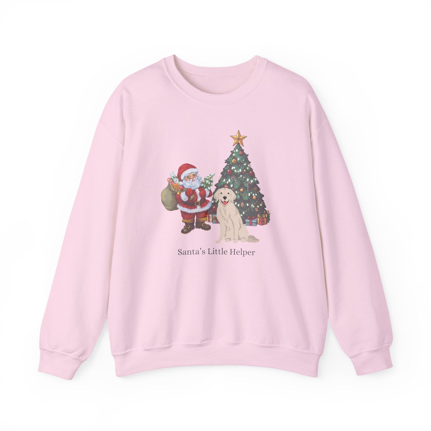 Golden Retriever Dog Santa's Little Helper Unisex Heavy Blend Crewneck Sweatshirt