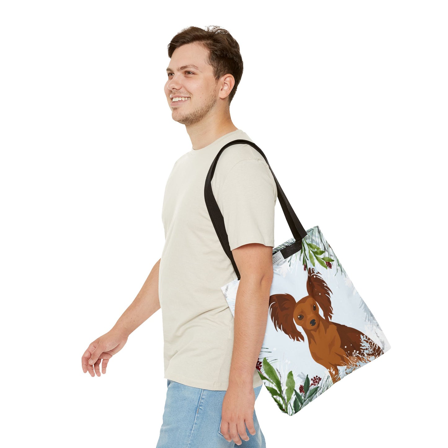 Russian Toy Terrier Dog Christmas Holiday Tote Bag 16x16