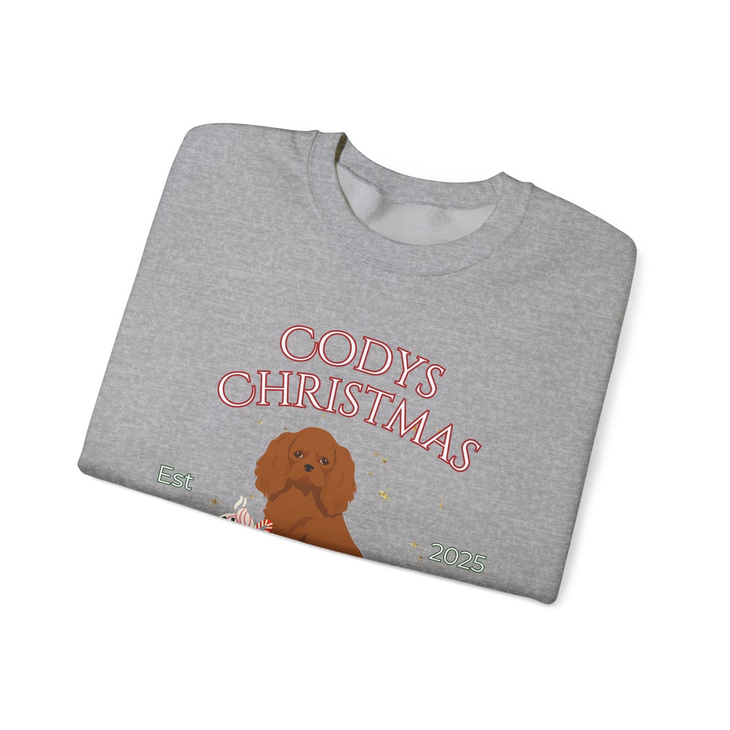 Cavalier King Charles Spaniel Dog Christmas Social Club Unisex Heavy Blend Crewneck Sweatshirt Custom Name