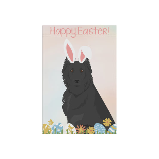 Belgian Sheepdog Dog Happy Easter Garden Flag