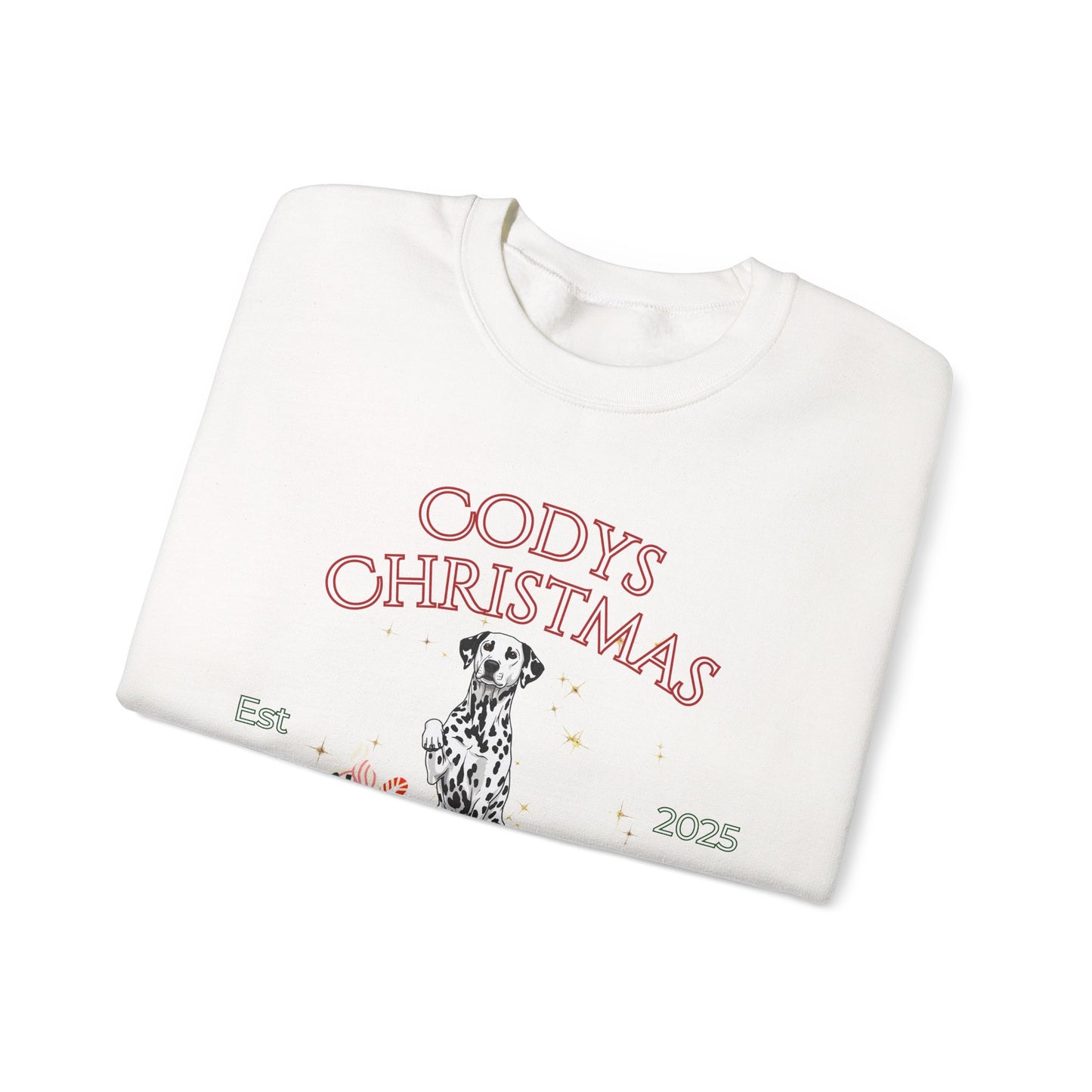 Dalmatian Dog Christmas Social Club Unisex Heavy Blend Crewneck Sweatshirt Custom Name