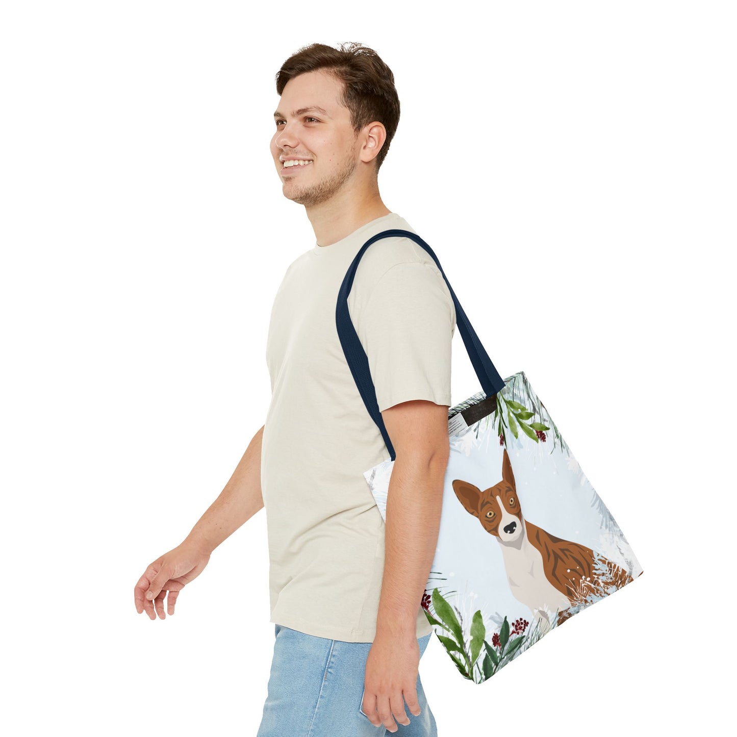 Basenji Dog Christmas Holiday Tote Bag 16x16