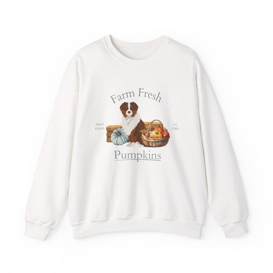 Australian Shepherd Dog Fall Farm Fresh Unisex Heavy Blend Crewneck Sweatshirt