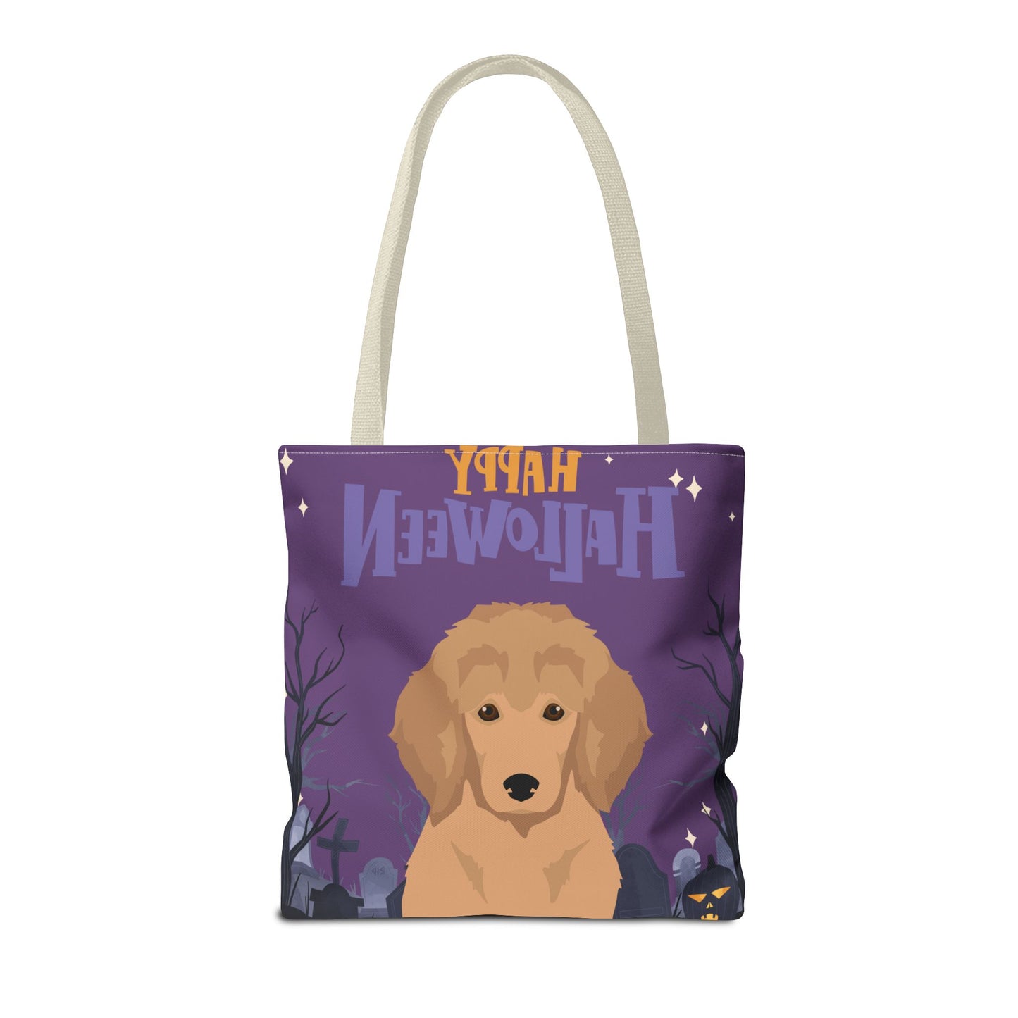 Poodle Dog Happy Halloween Tote Bag 16x16