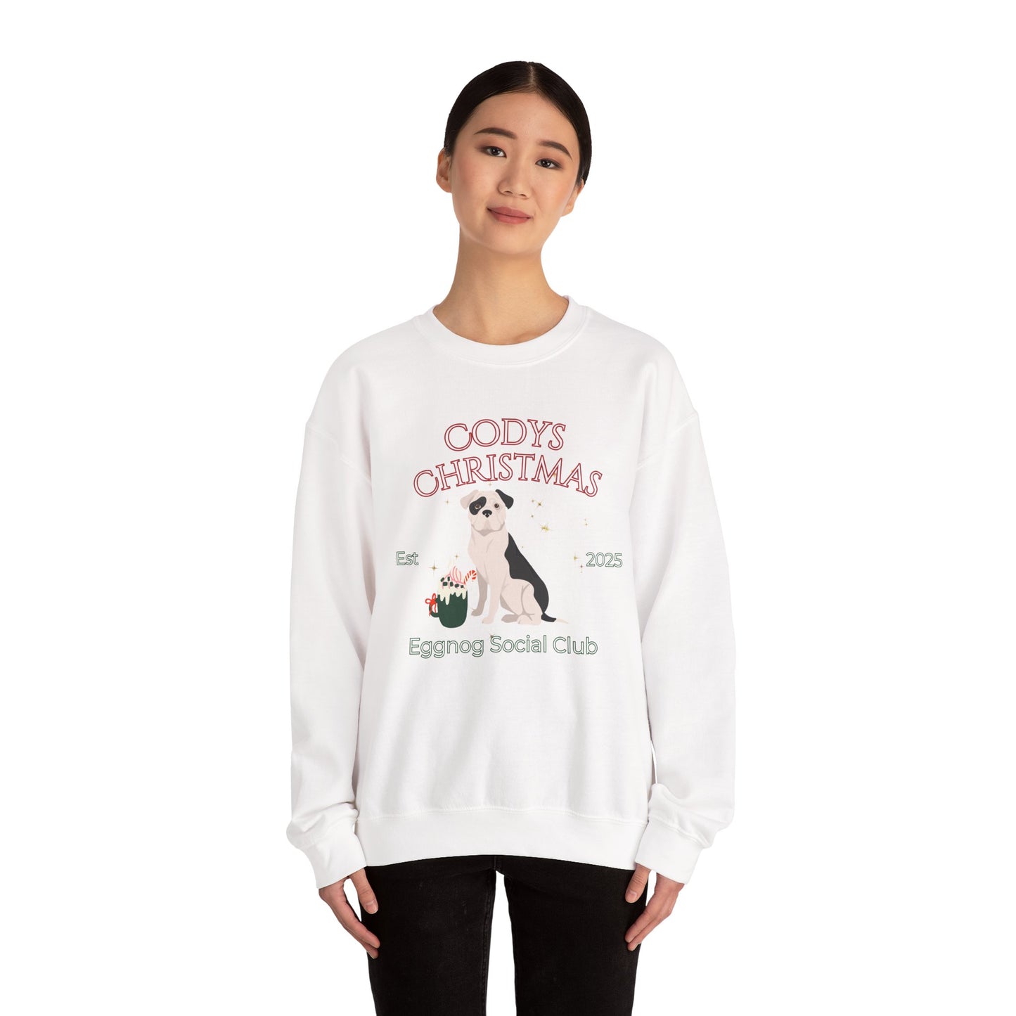 American Bulldog Dog Christmas Social Club Unisex Heavy Blend Crewneck Sweatshirt Custom Name