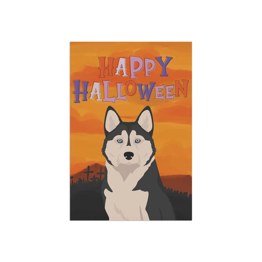 Alaskan Husky Dog Halloween Garden Flag