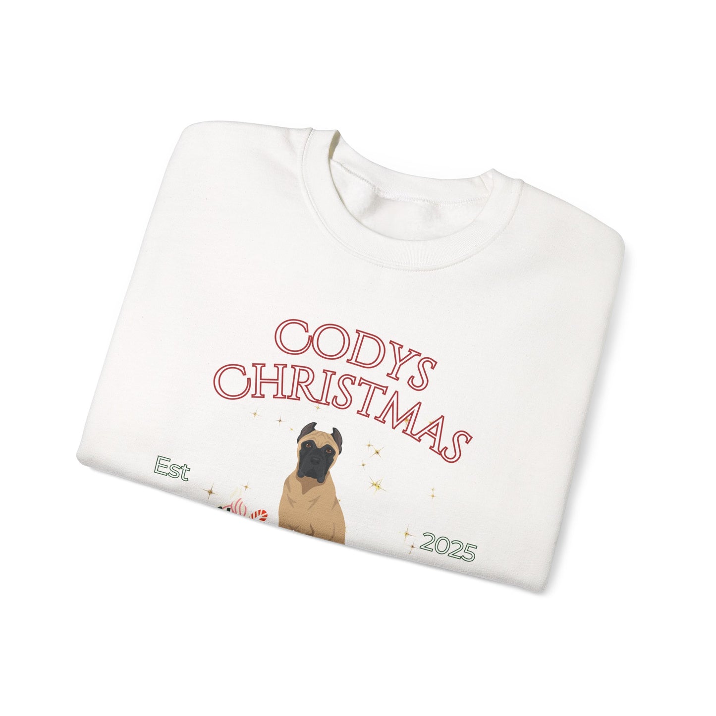 Cane Corso Dog Christmas Social Club Unisex Heavy Blend Crewneck Sweatshirt Custom Name