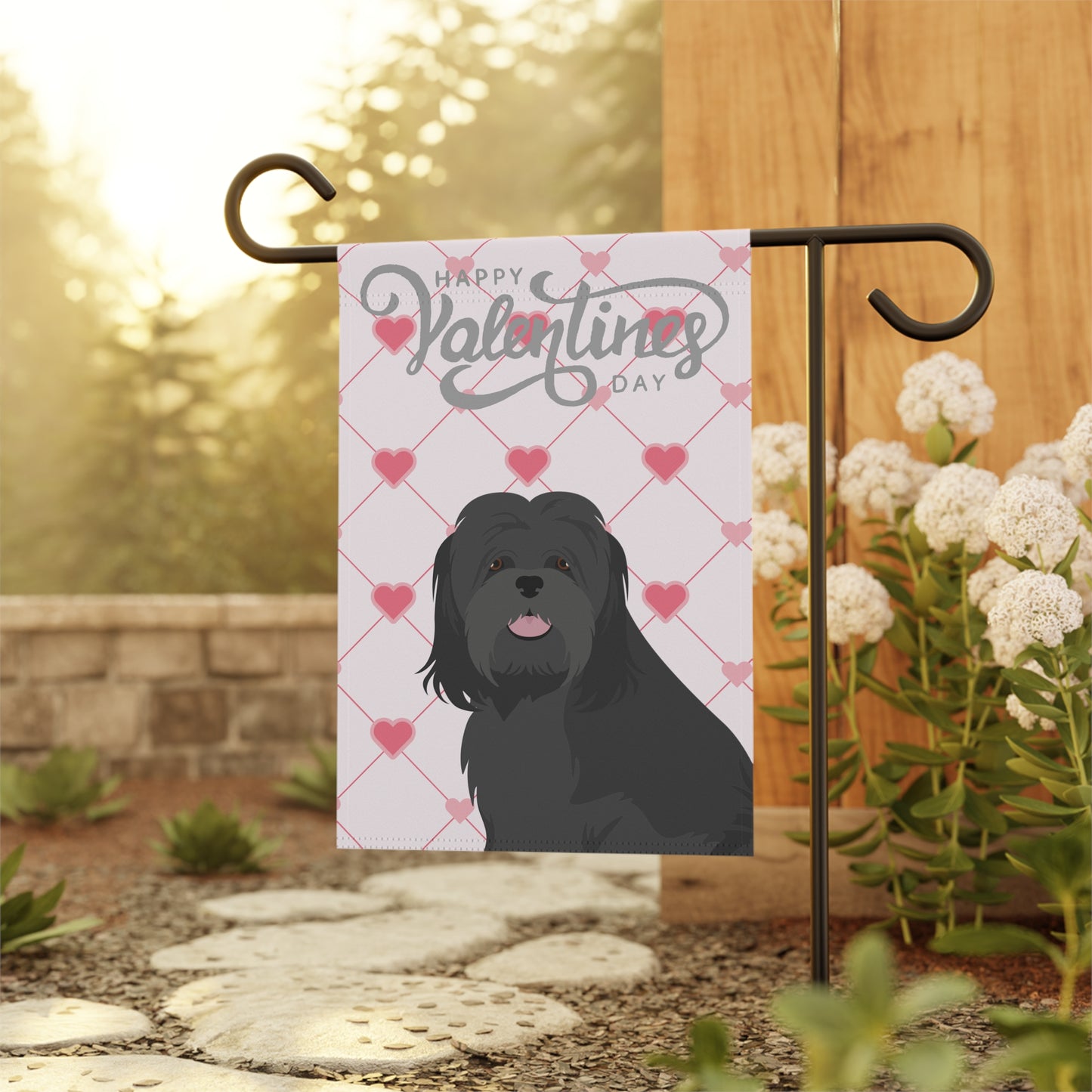 Lhasa Apso Dog Valentines Day Garden Flag