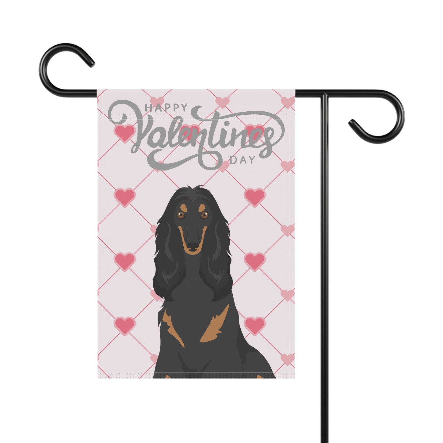 Afghan Hound Dog Valentines Day Garden Flag