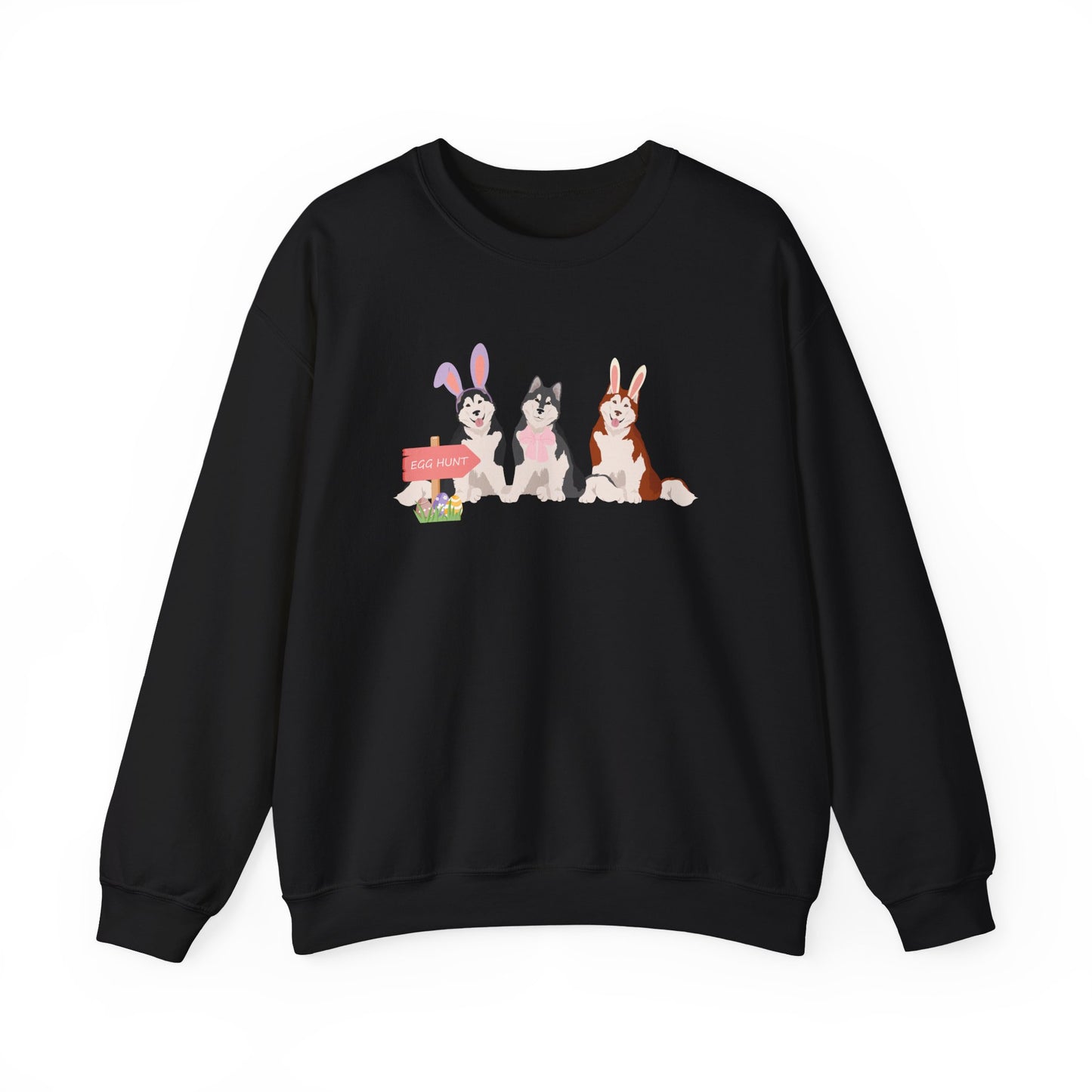 Alaskan Malamute Dog Easter Unisex Heavy Blend Crewneck Sweatshirt, easter, Cute Dog Mom Gift
