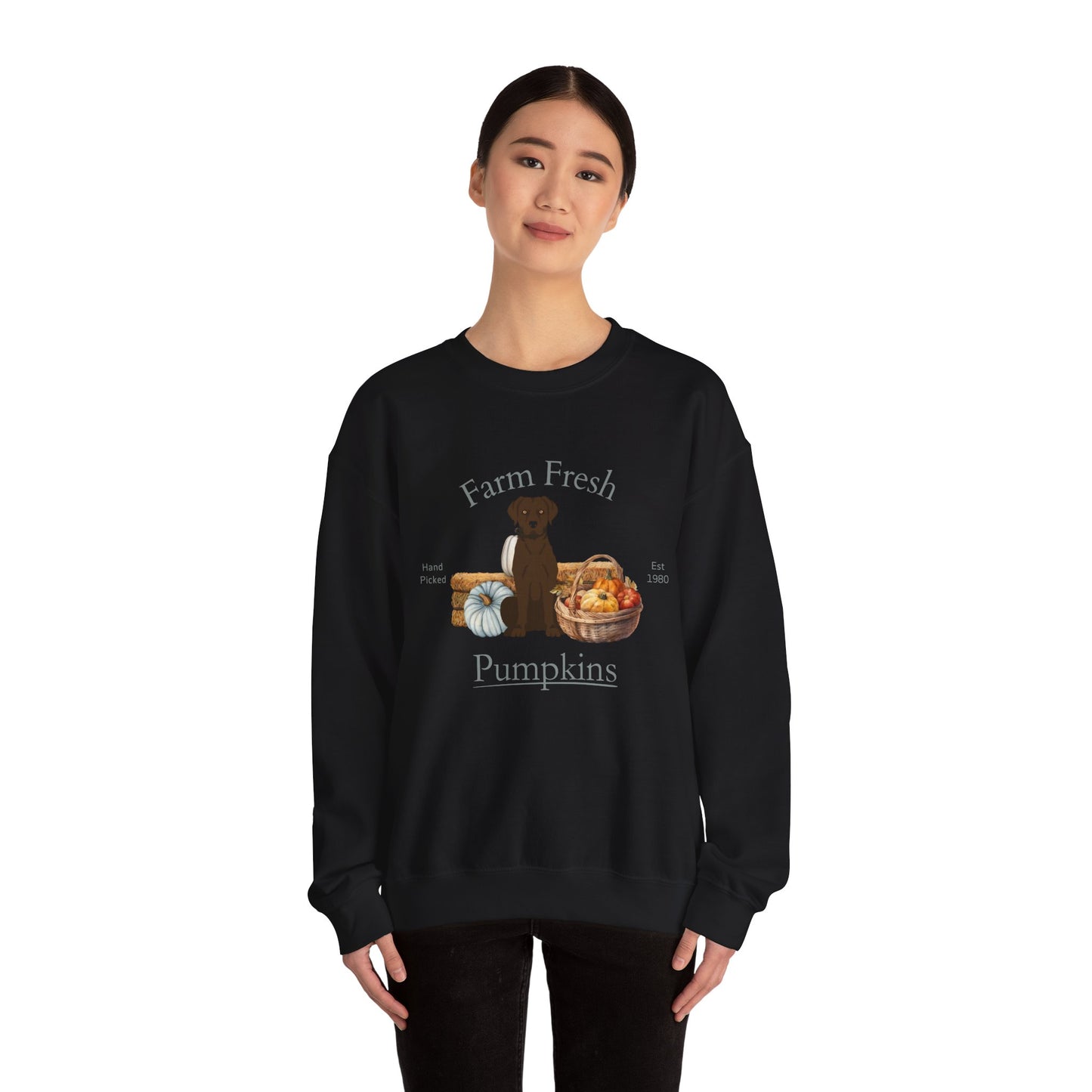 Chesapeake Bay Retriever Dog Fall Farm Fresh Unisex Heavy Blend Crewneck Sweatshirt