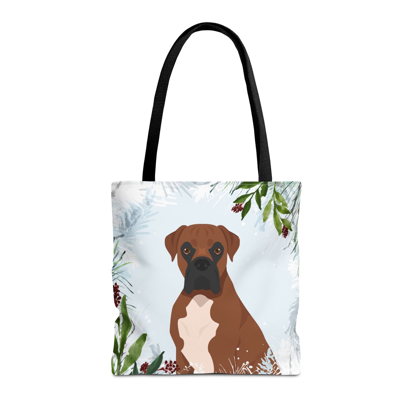 Boxer Dog Christmas Holiday Tote Bag 16x16