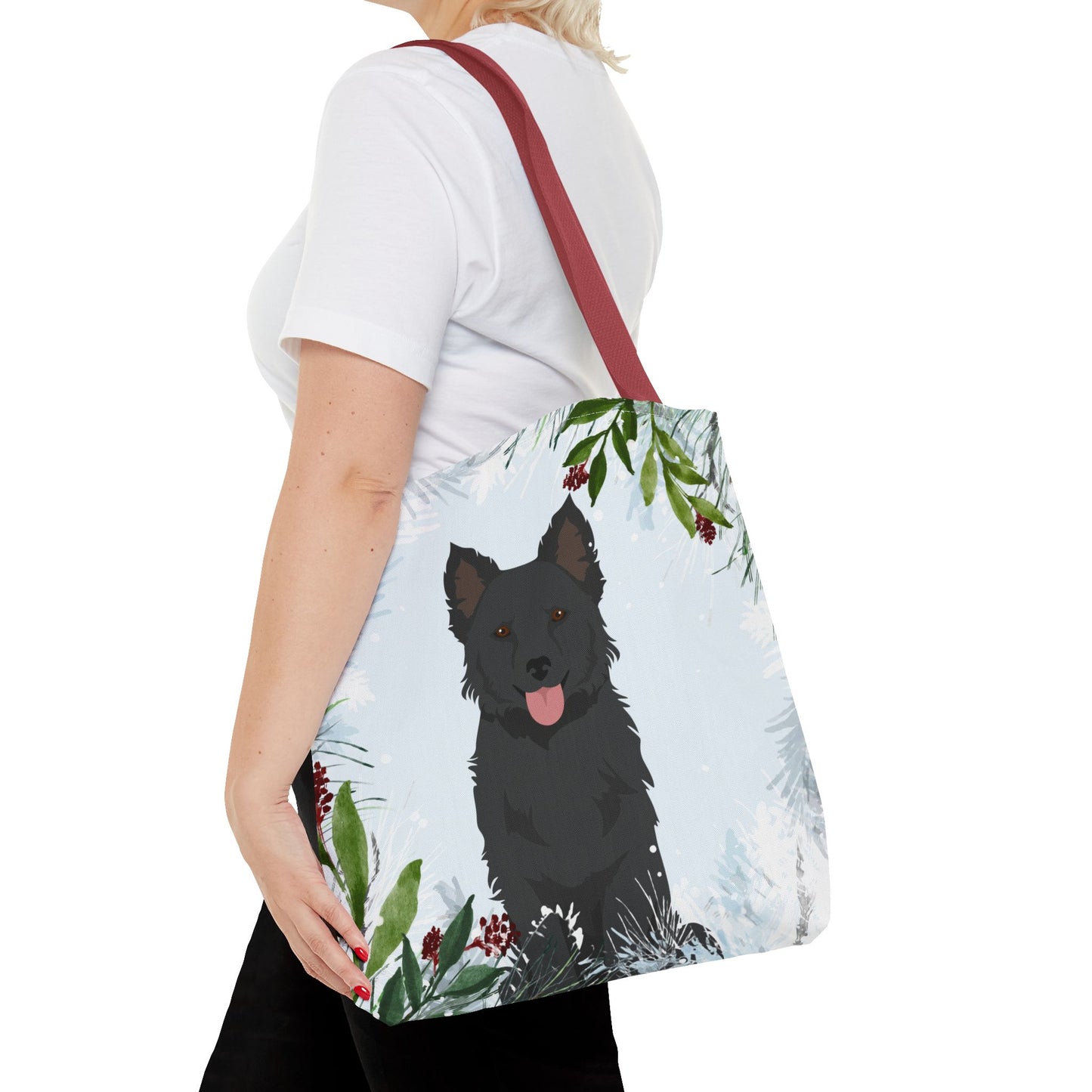 Mudi Dog Christmas Holiday Tote Bag 16x16