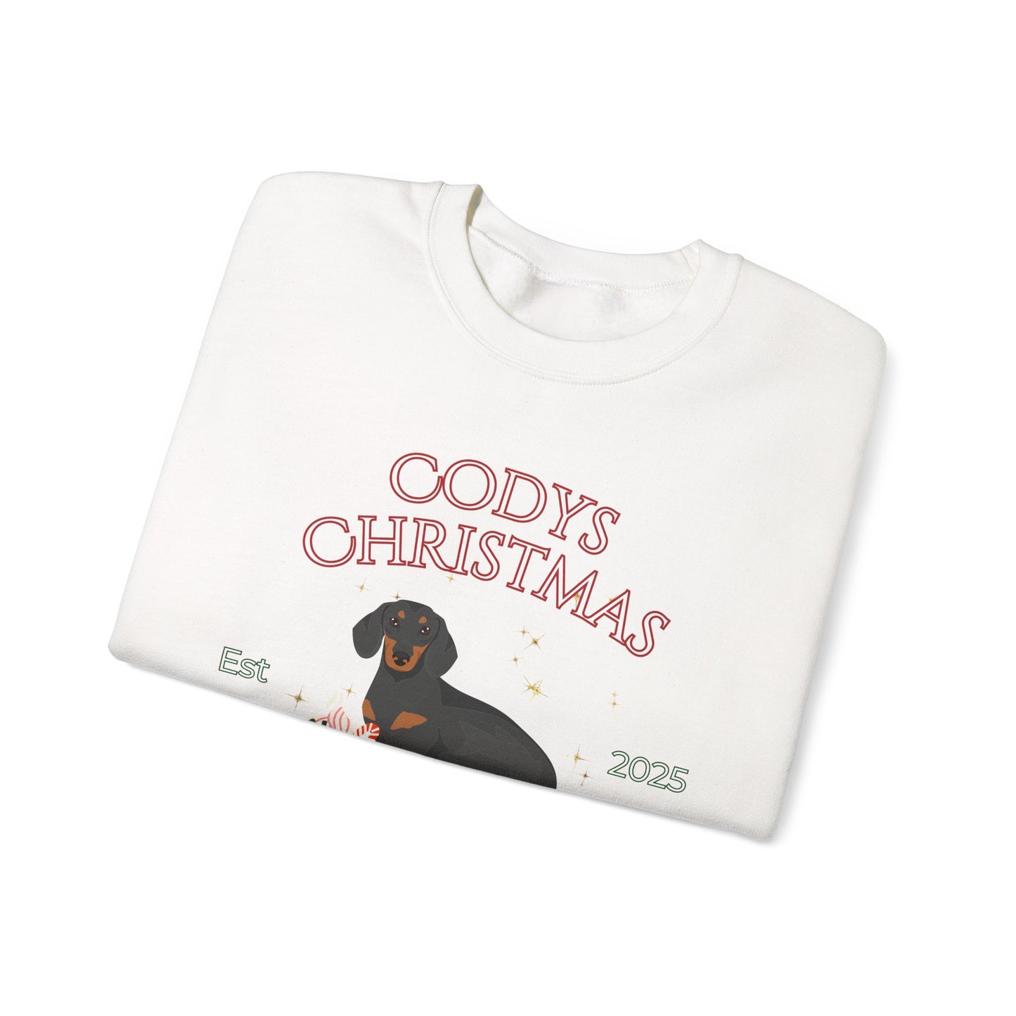 Dachshund Dog Christmas Social Club Unisex Heavy Blend Crewneck Sweatshirt Custom Name