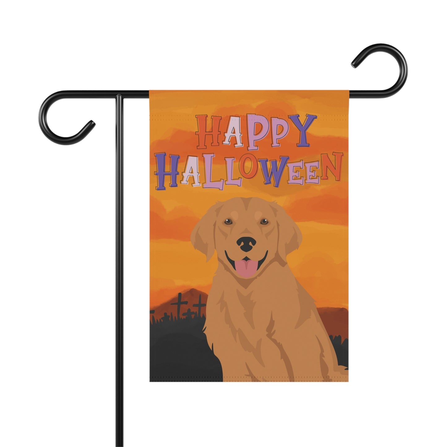 Golden Retriever Dog Halloween Garden Flag