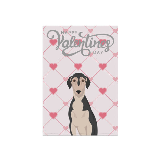 Smooth Saluki Dog Valentines Day Garden Flag