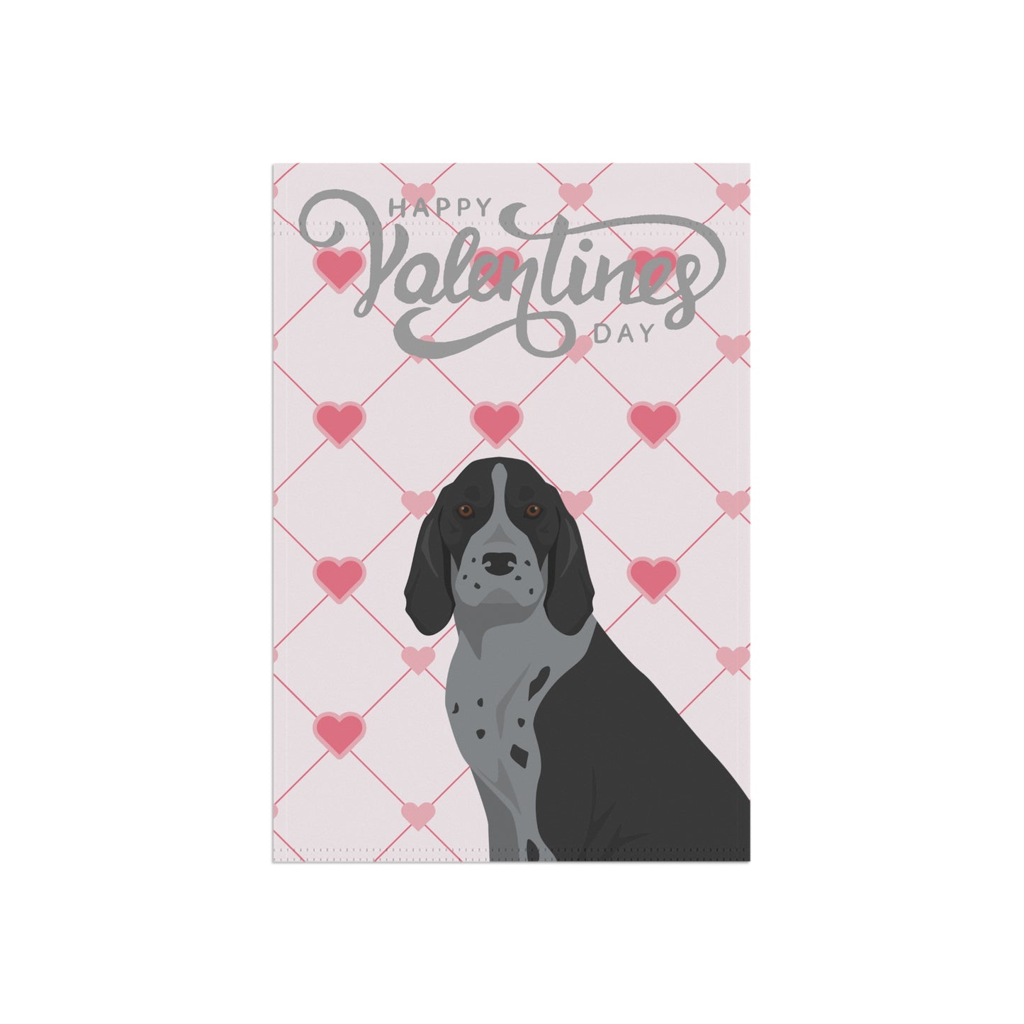 American English Coonhound Dog Valentines Day Garden Flag