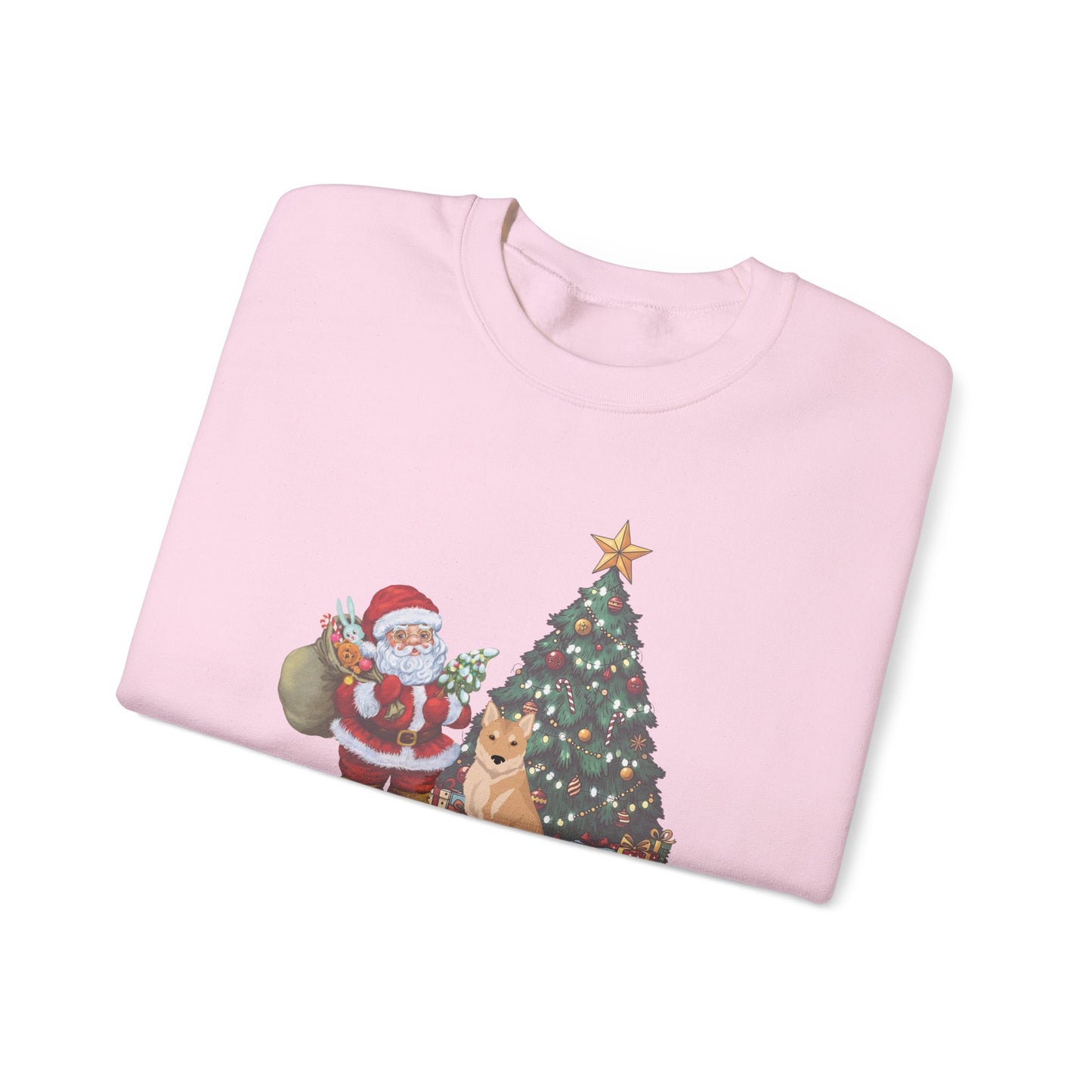 Korean Jindo Dog Santa's Little Helper Unisex Heavy Blend Crewneck Sweatshirt