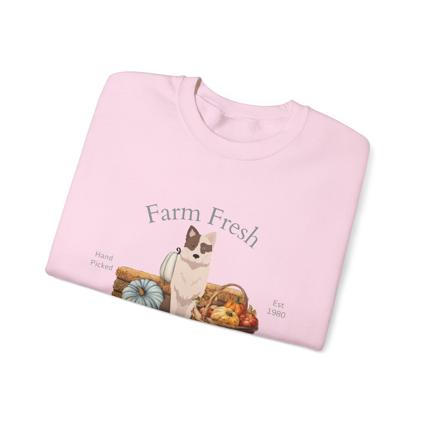 Yakutian Laika Dog Fall Farm Fresh Unisex Heavy Blend Crewneck Sweatshirt