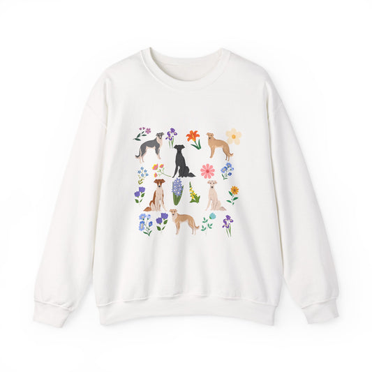 Silken Windhound Dog Unisex Spring Cottage Core Crewneck Sweatshirt