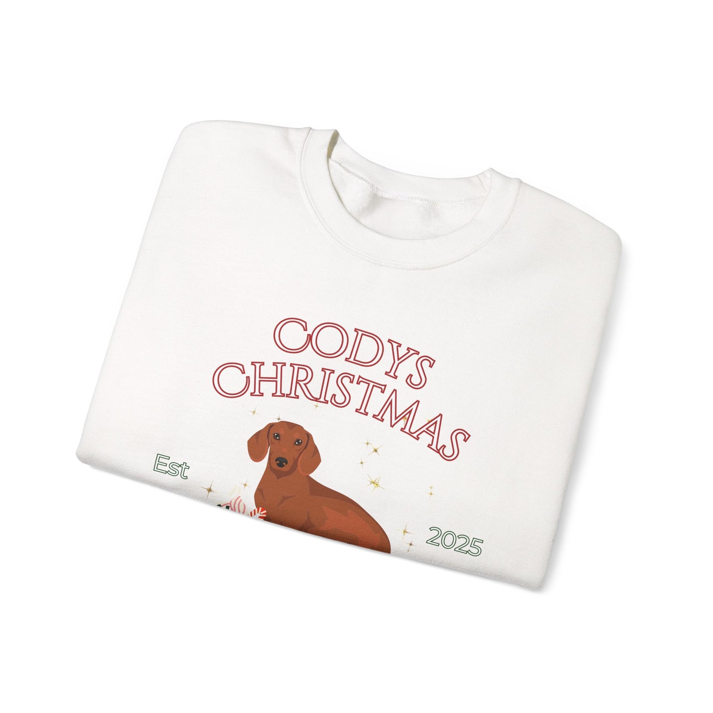 Dachshund Dog Christmas Social Club Unisex Heavy Blend Crewneck Sweatshirt Custom Name