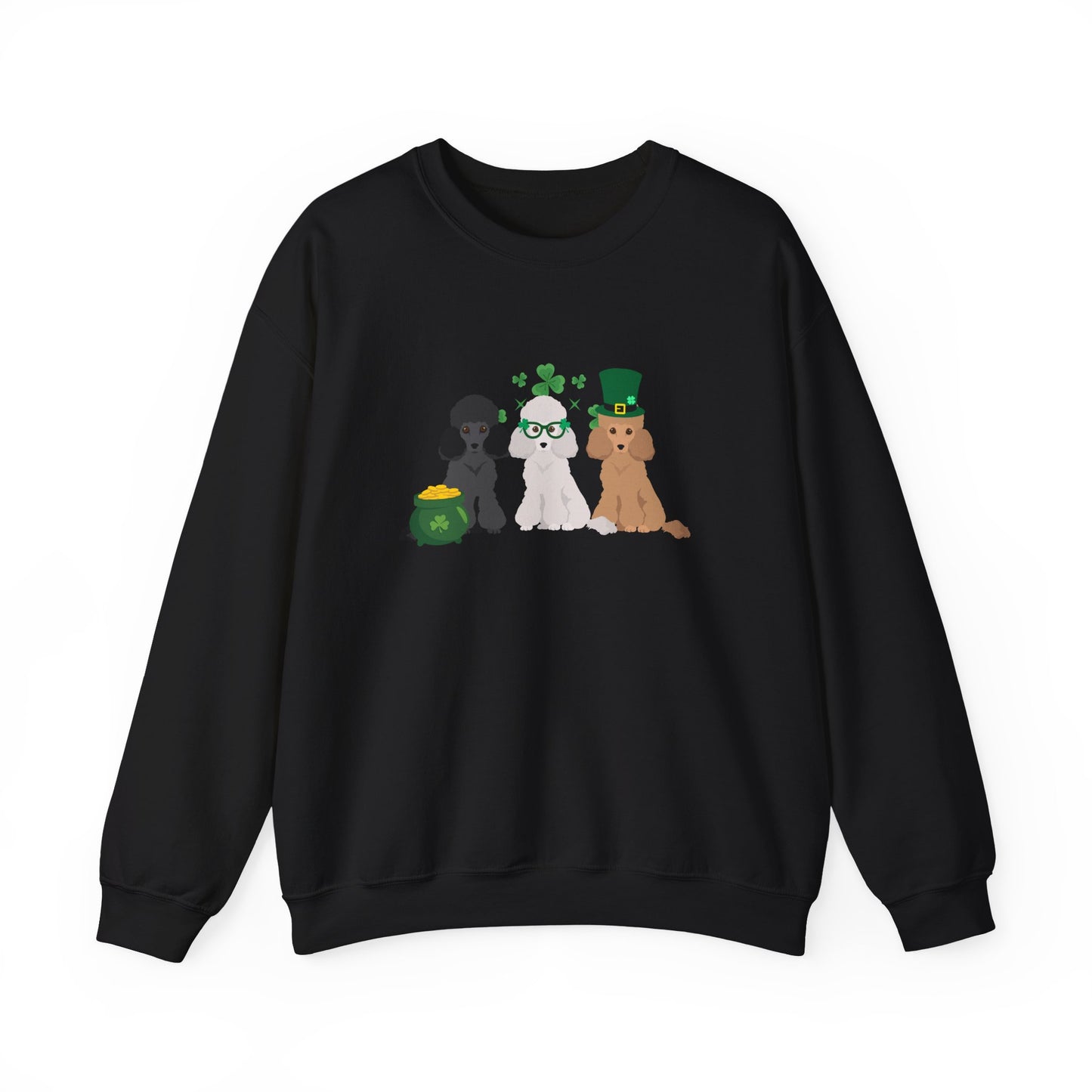 Poodle Dog St Patricks Day Unisex Heavy Blend Crewneck Sweatshirt, St Pattys day, Cute Dog Mom Gift