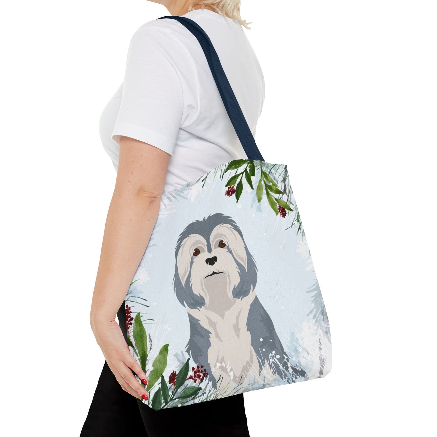 Lowchen Dog Christmas Holiday Tote Bag 16x16