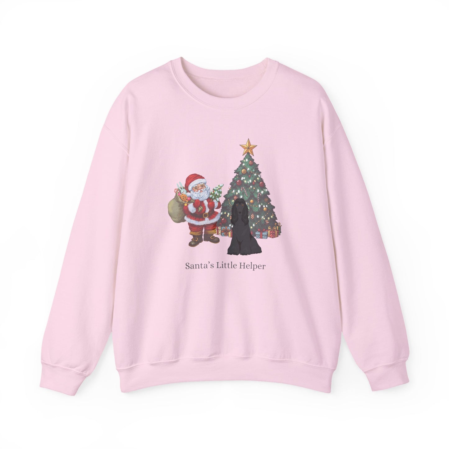 Afghan Hound Dog Santa's Little Helper Unisex Heavy Blend Crewneck Sweatshirt