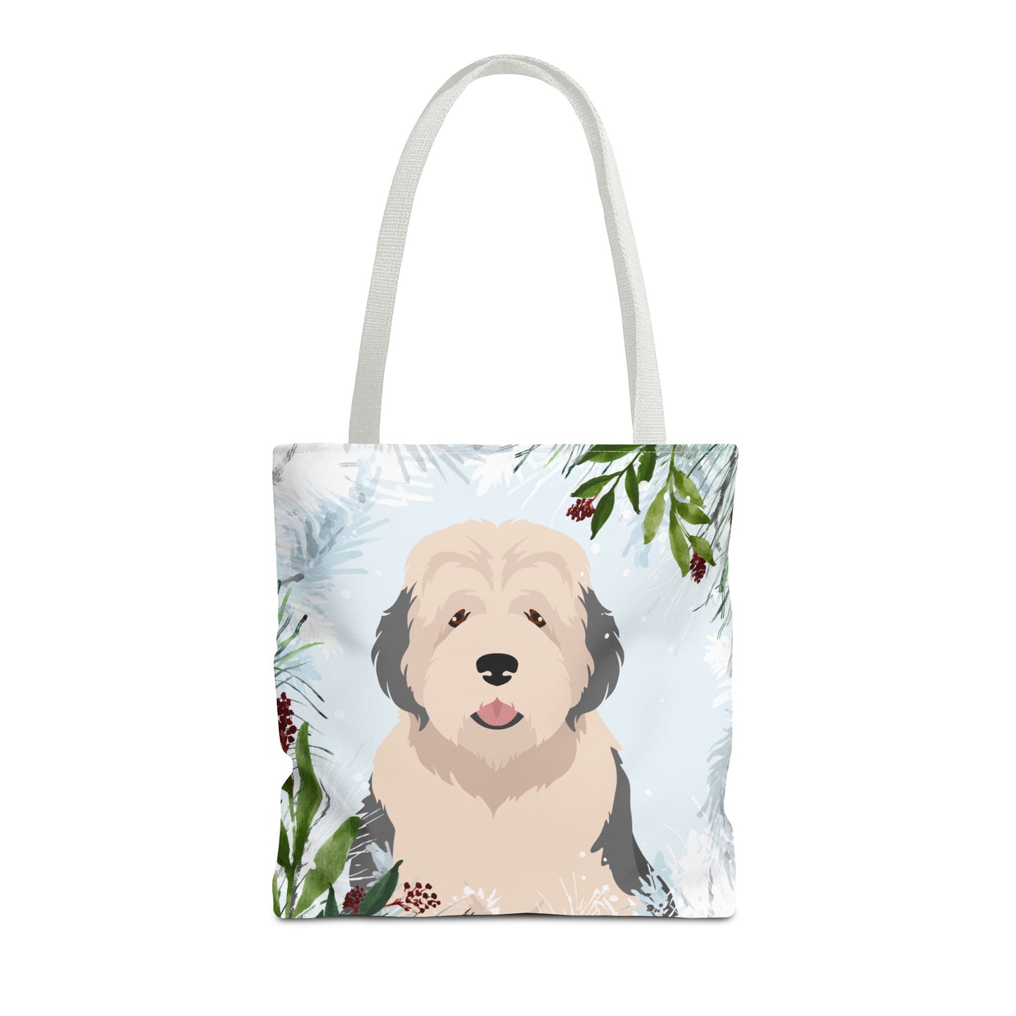 Old English Sheepdog Dog Christmas Holiday Tote Bag 16x16