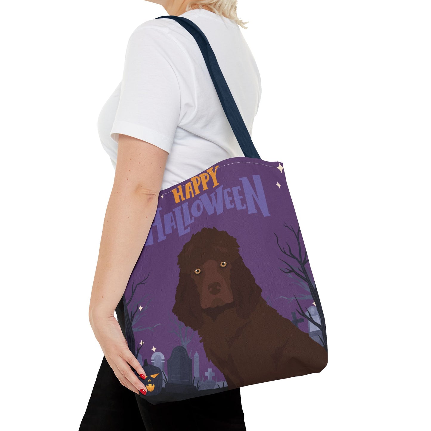 Irish Water Spaniel Dog Happy Halloween Tote Bag 16x16