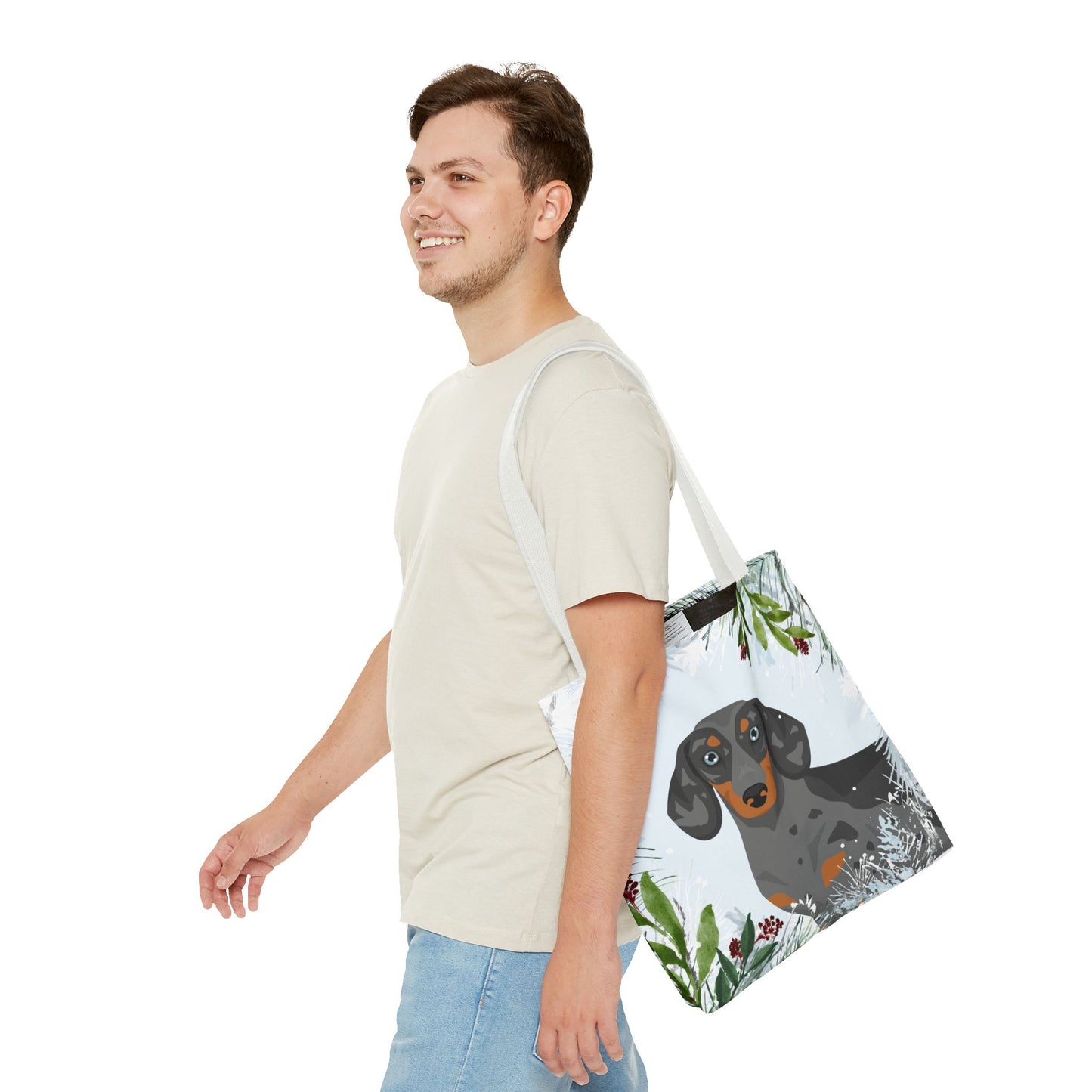 Dachshund Dog Christmas Holiday Tote Bag 16x16