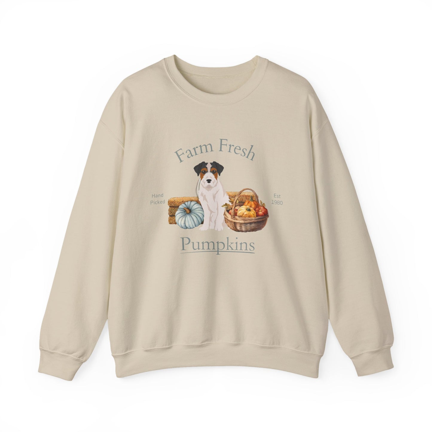 Jack Russell Terrier Dog Fall Farm Fresh Unisex Heavy Blend Crewneck Sweatshirt