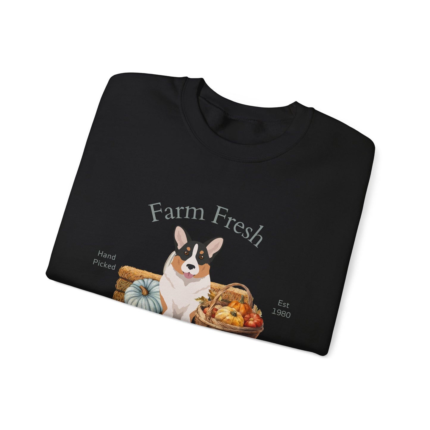 Cardigan Welsh Corgi Dog Fall Farm Fresh Unisex Heavy Blend Crewneck Sweatshirt