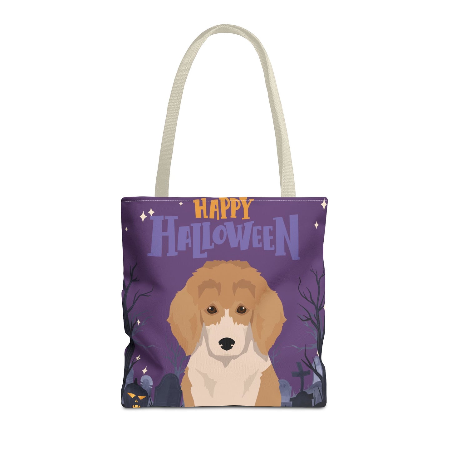 Poodle Dog Happy Halloween Tote Bag 16x16
