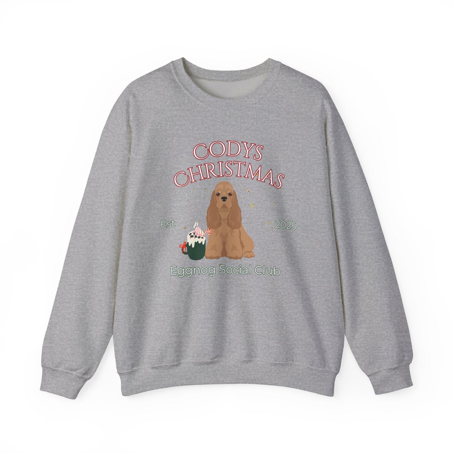 American Cocker Spaniel Dog Christmas Social Club Unisex Heavy Blend Crewneck Sweatshirt Custom Name