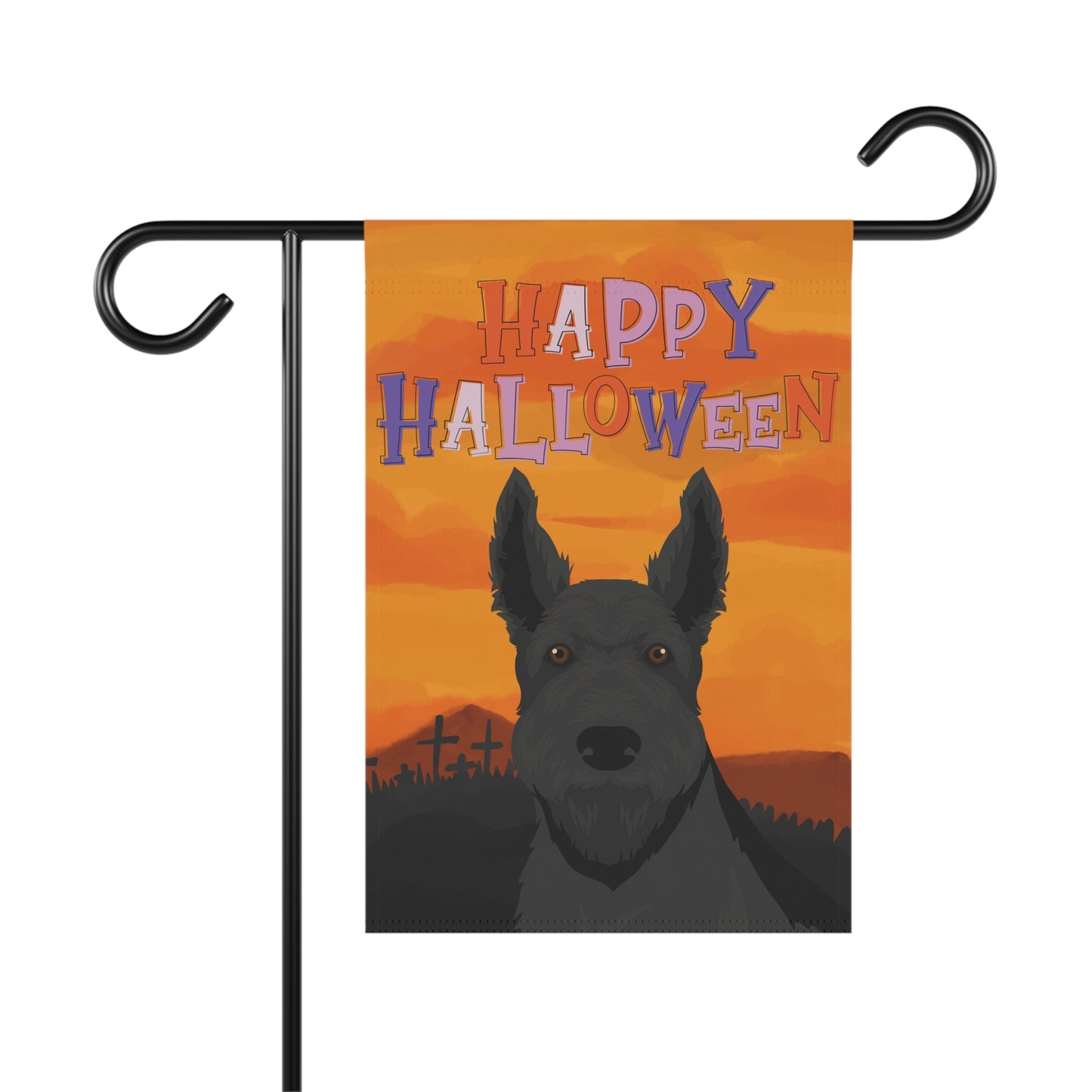 Scottish Terrier Dog Halloween Garden Flag