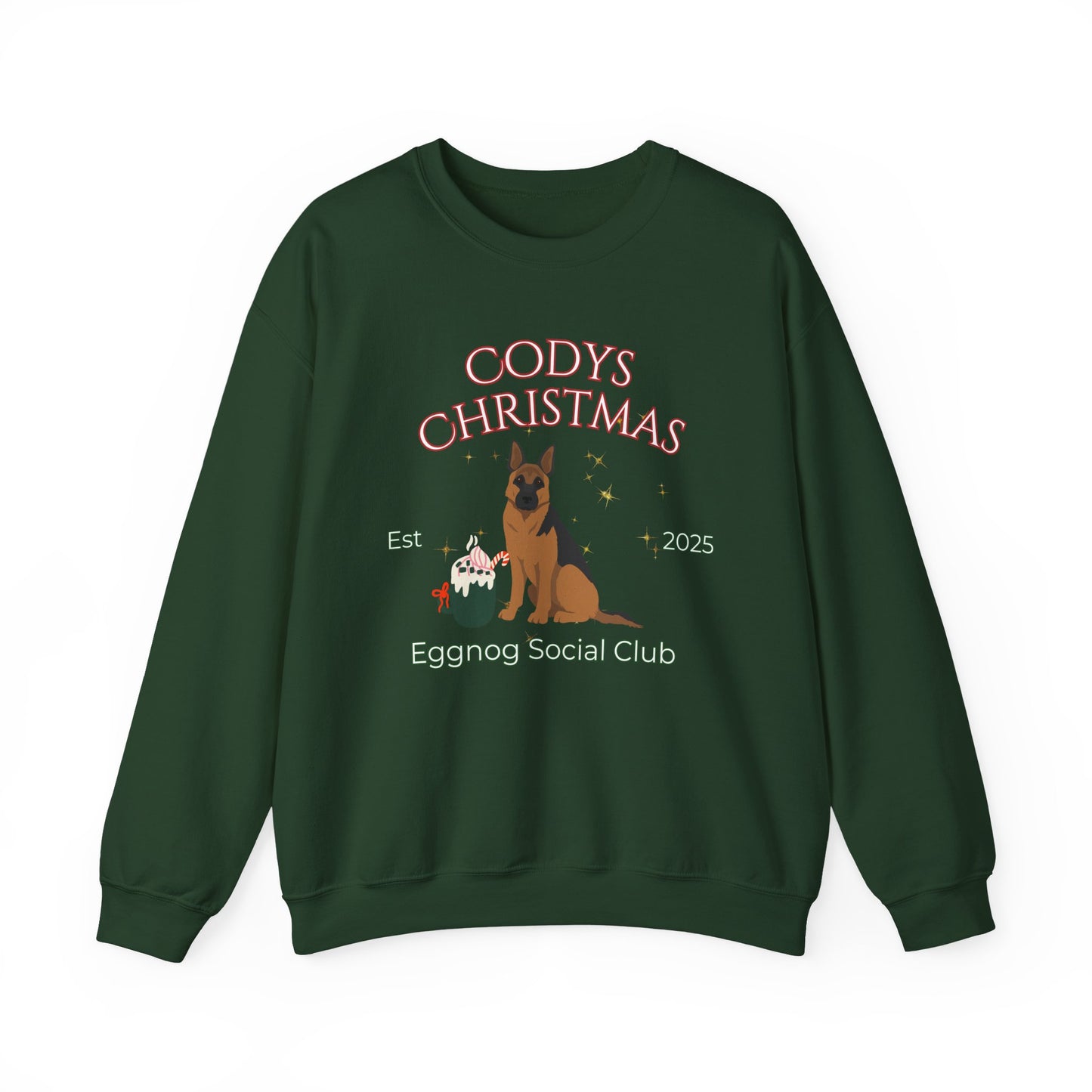 German Shepherd Dog Christmas Social Club Unisex Heavy Blend Crewneck Sweatshirt Custom Name