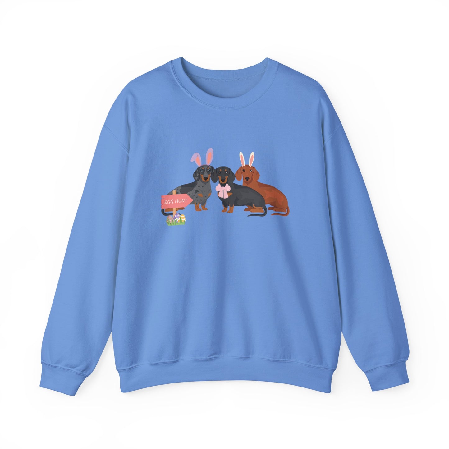 Dachshund Dog Easter Unisex Heavy Blend Crewneck Sweatshirt, easter, Cute Dog Mom Gift
