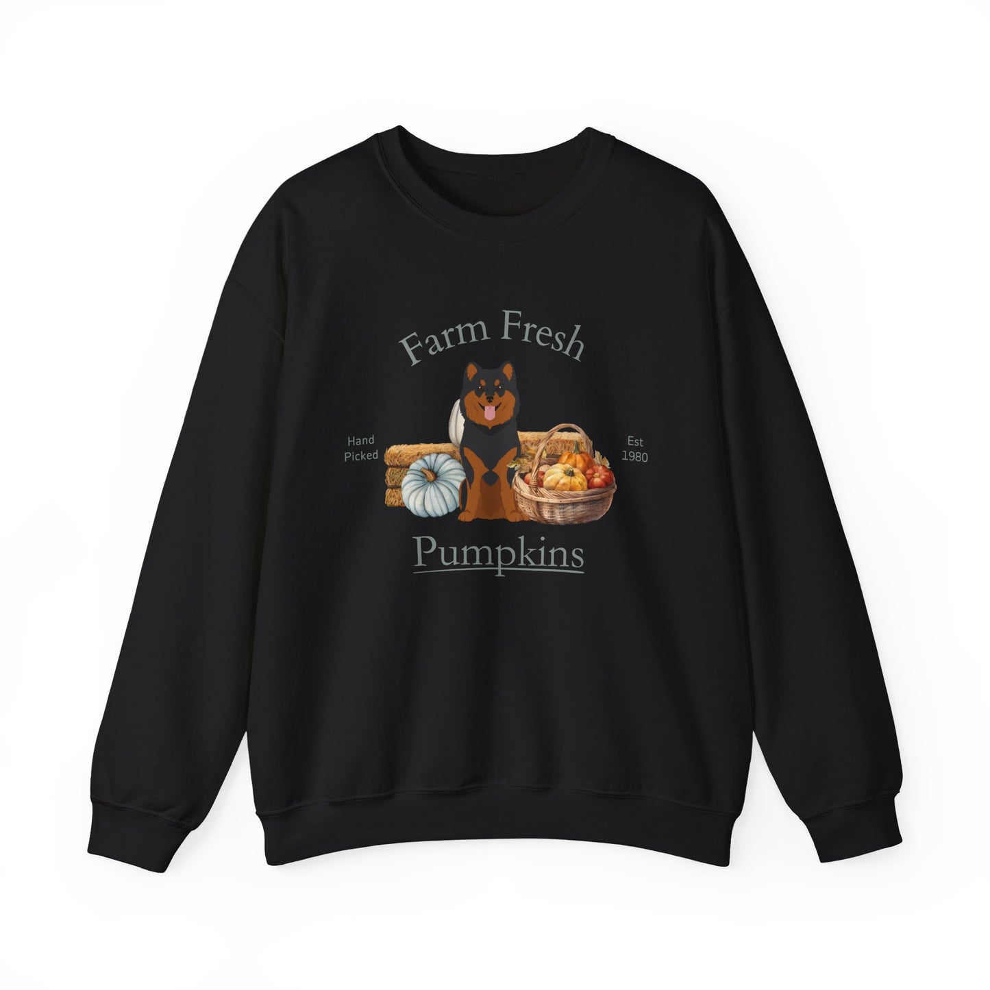 Finnish Lapphund Dog Fall Farm Fresh Unisex Heavy Blend Crewneck Sweatshirt