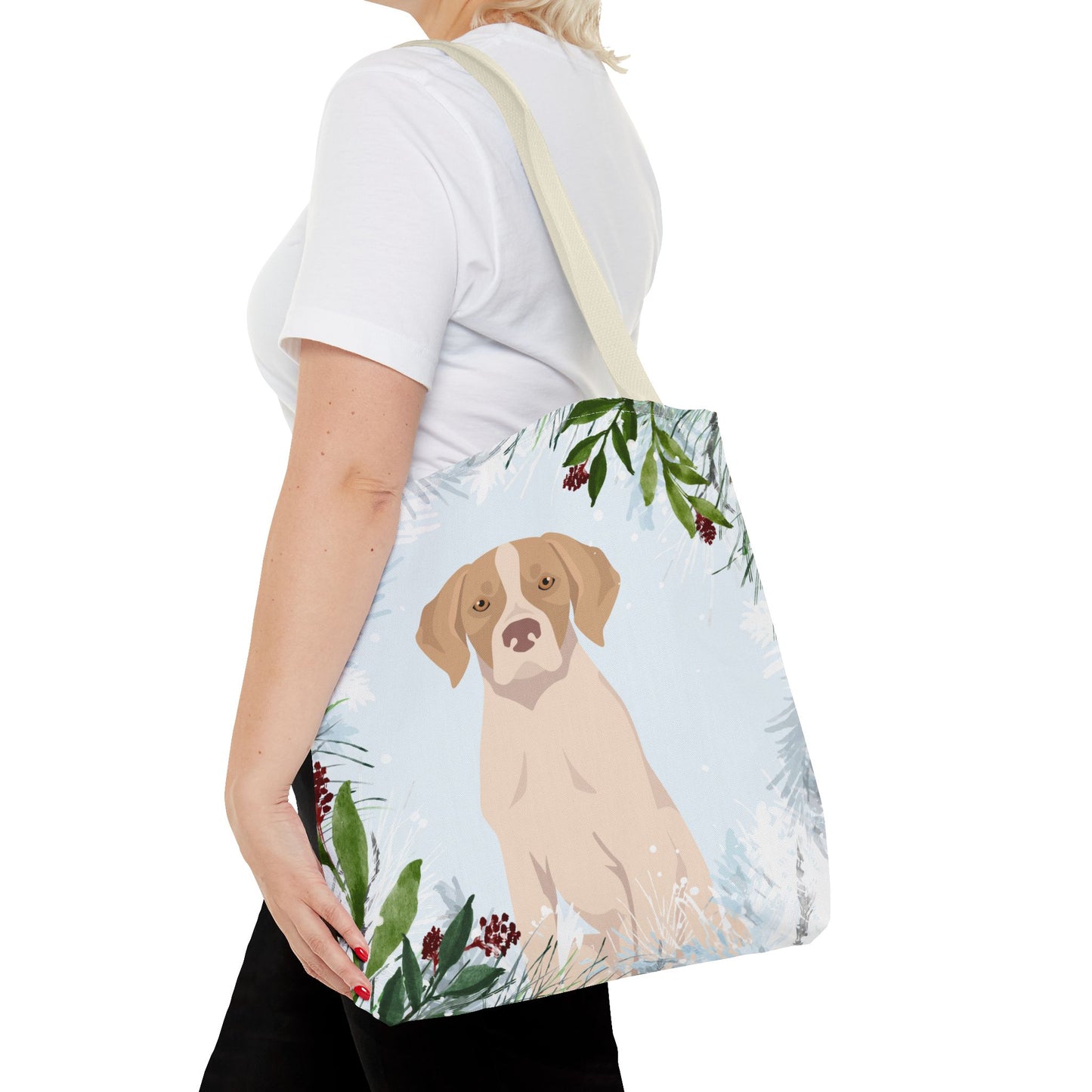 Pointer Dog Christmas Holiday Tote Bag 16x16
