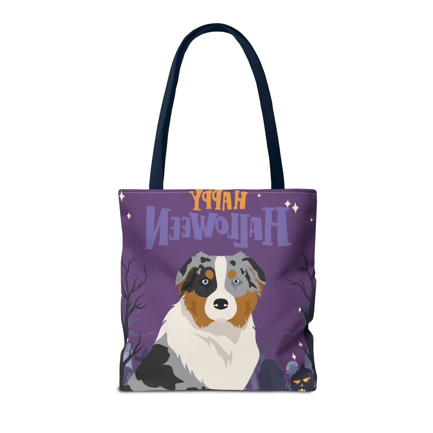 Australian Shepherd Dog Happy Halloween Tote Bag 16x16