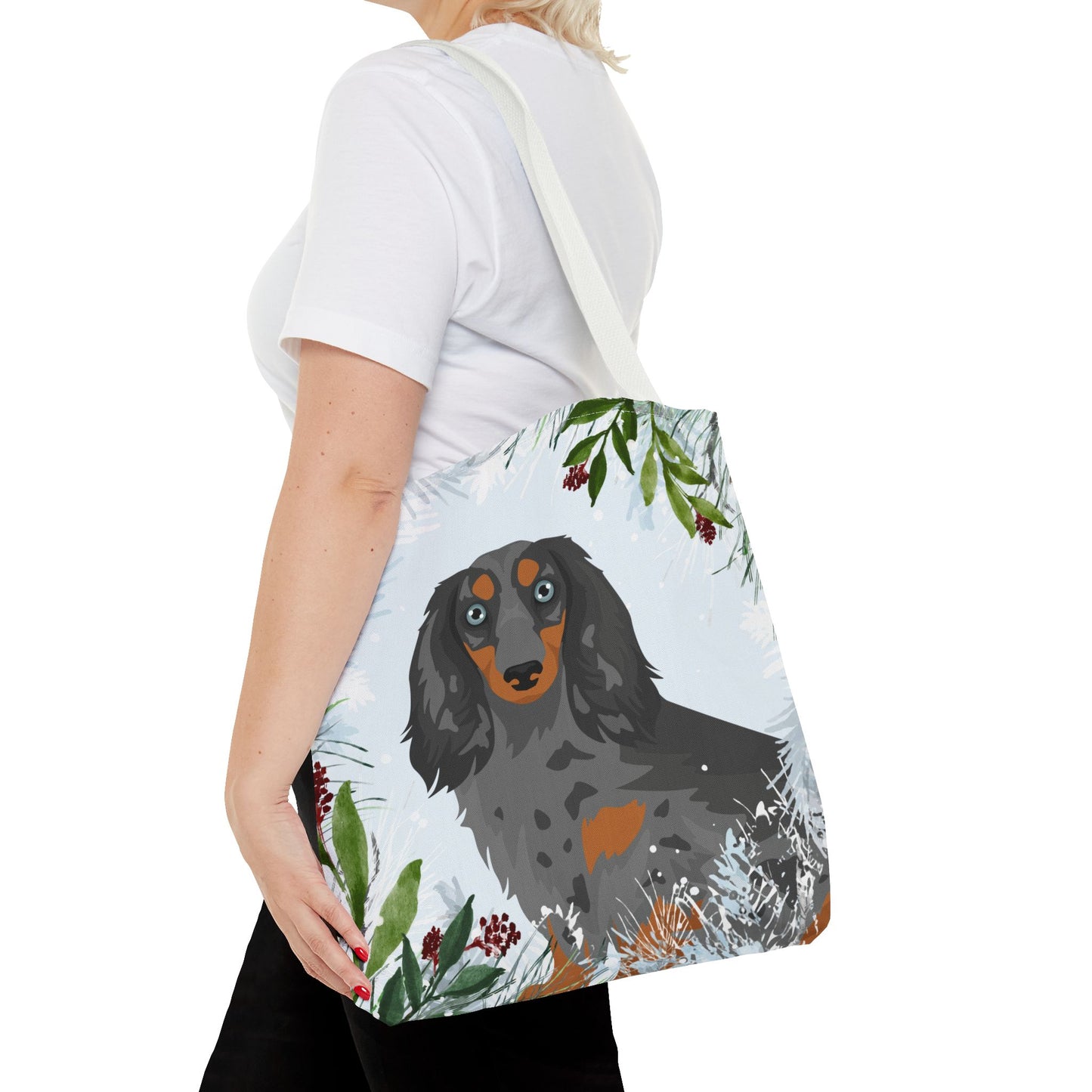 Dachshund Dog Christmas Holiday Tote Bag 16x16