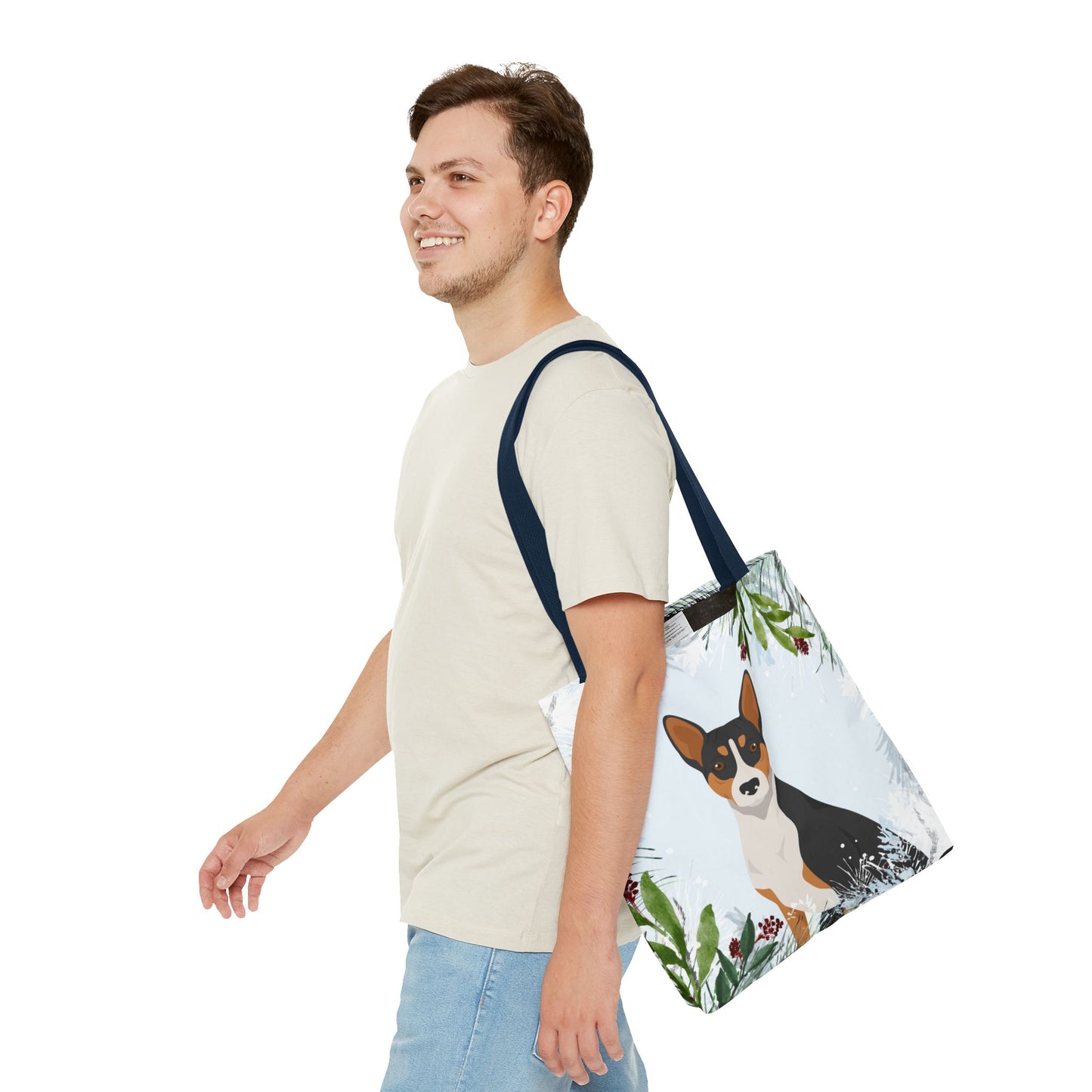 Basenji Dog Christmas Holiday Tote Bag 16x16